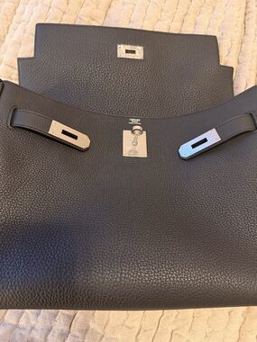 Hermes Kelly 2025 Togo Messenger GM Black with Palladium-Plated hardware